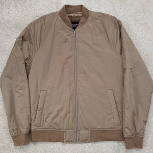 NWT Abercrombie & Fitch tan bomber jacket medium new